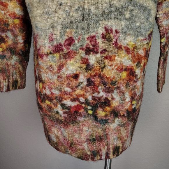 J.Crew Collection Alpaca–Merino Watercolor Floral Oversized Tunic Sweater NWT S - Picture 14 of 16